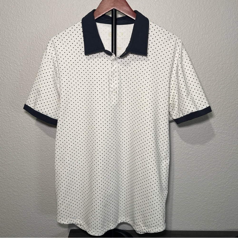 BYLT Men's Premium Basics Polo Shirt Polka Dot Size Xl